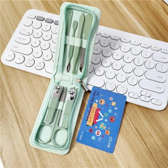 Travel Manicure Set 7 Piece Nail Clippers Pedicure Kit Stainless Steel Grooming - Picture 3 of 8